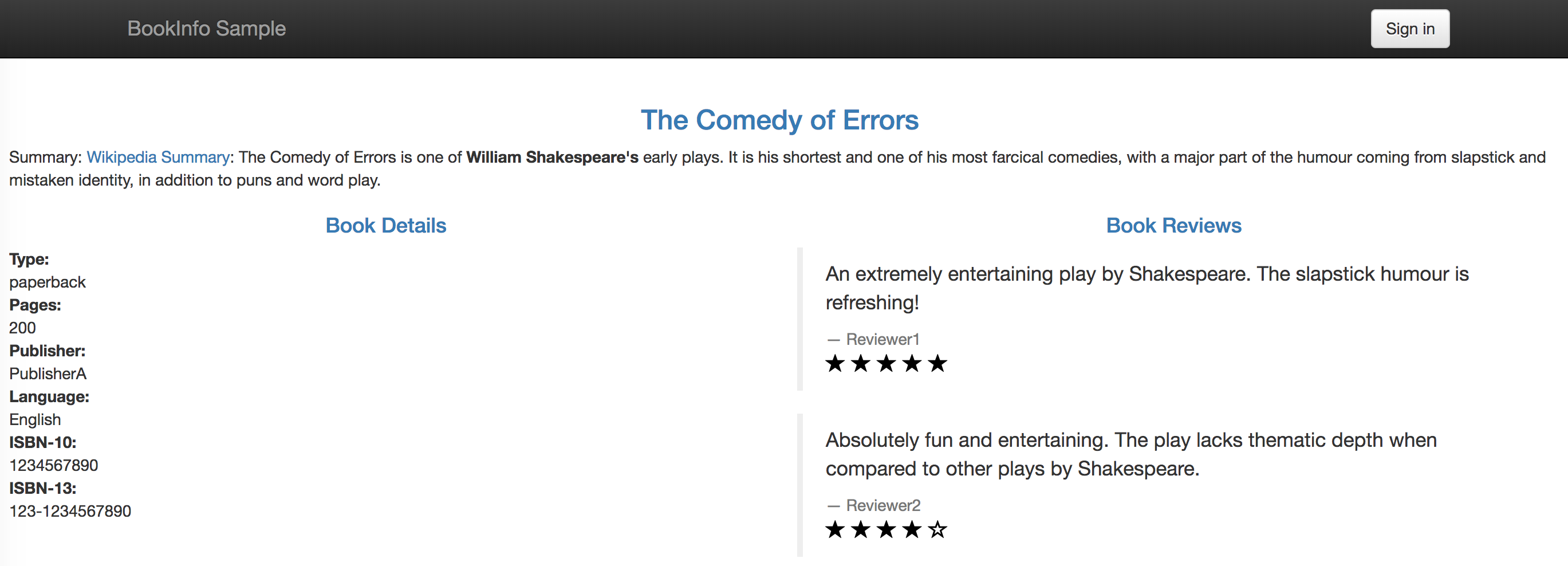 Bookinfo Application 網頁服務